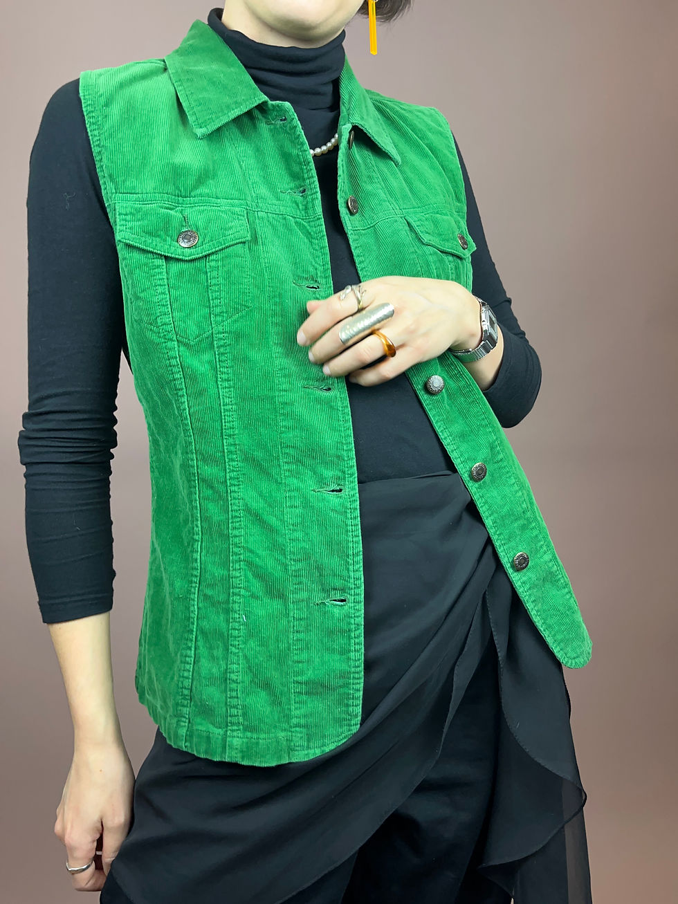 Miniaturbild: Weste Cord Grün Gr. 36