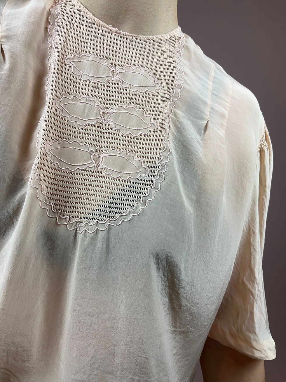 Miniaturbild: Tshirt Bluse Seide 70s Rose Gr. 36