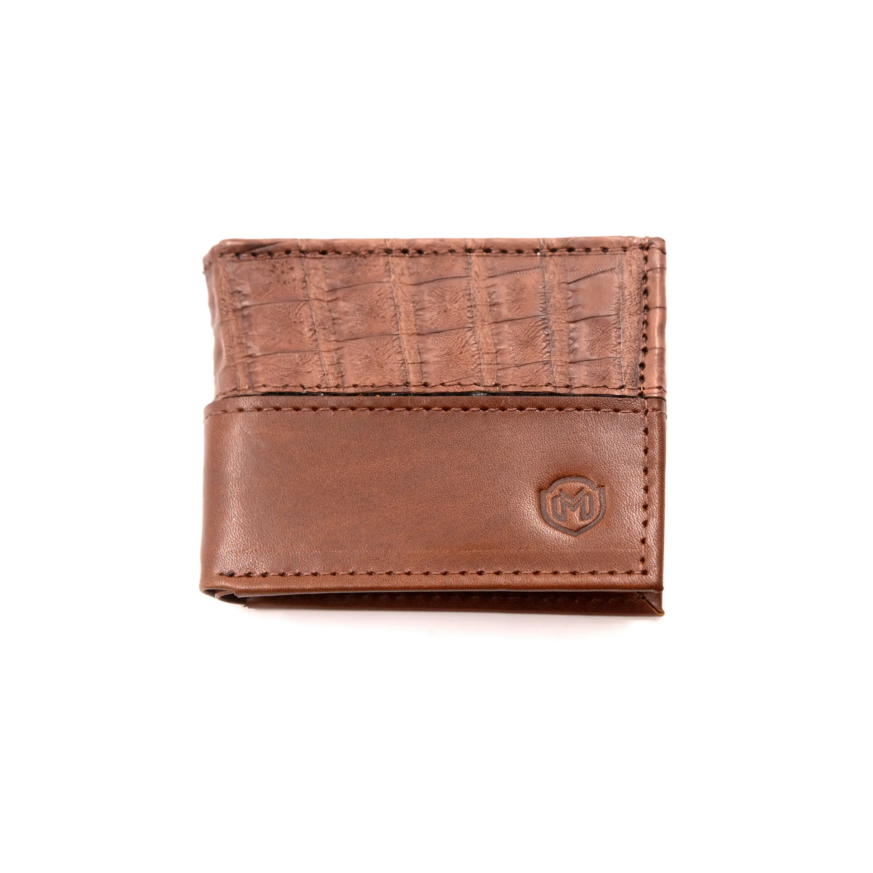 Cartera de piel exótica de Cocodrilo color tabaco Modelo Gino