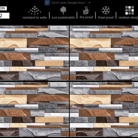 Carreaux de construction disponibles sur commande.