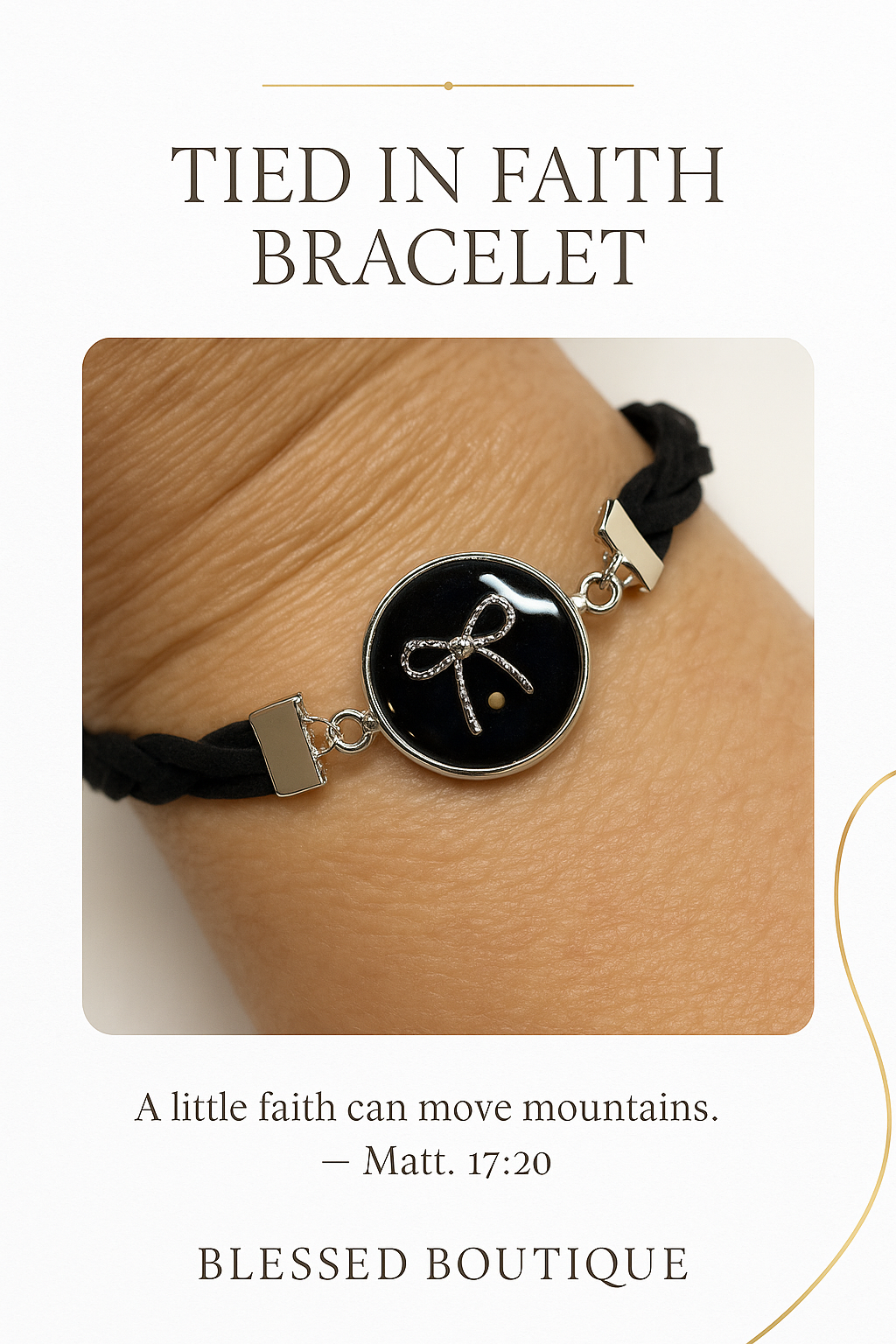 Tied in Faith Bracelet — Mustard Seed Leather Bracelet