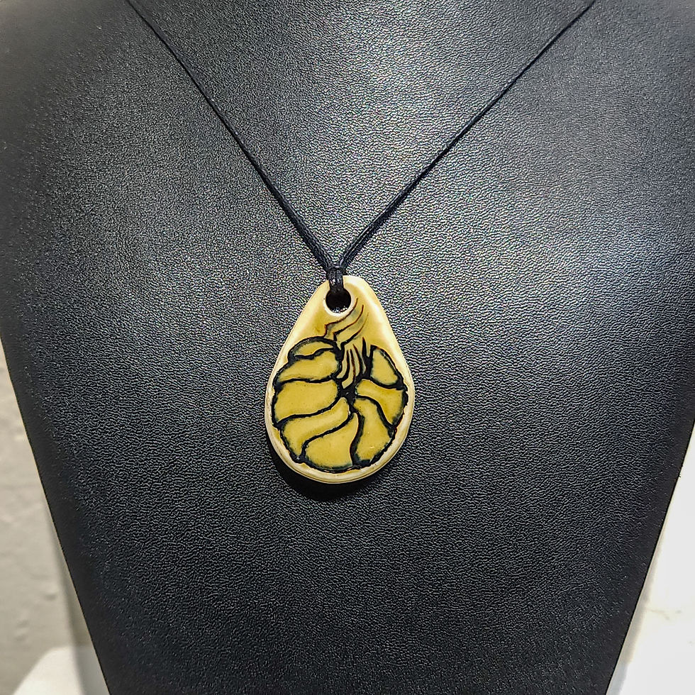Thumbnail: Amber Celadon RolyPoly Pendants