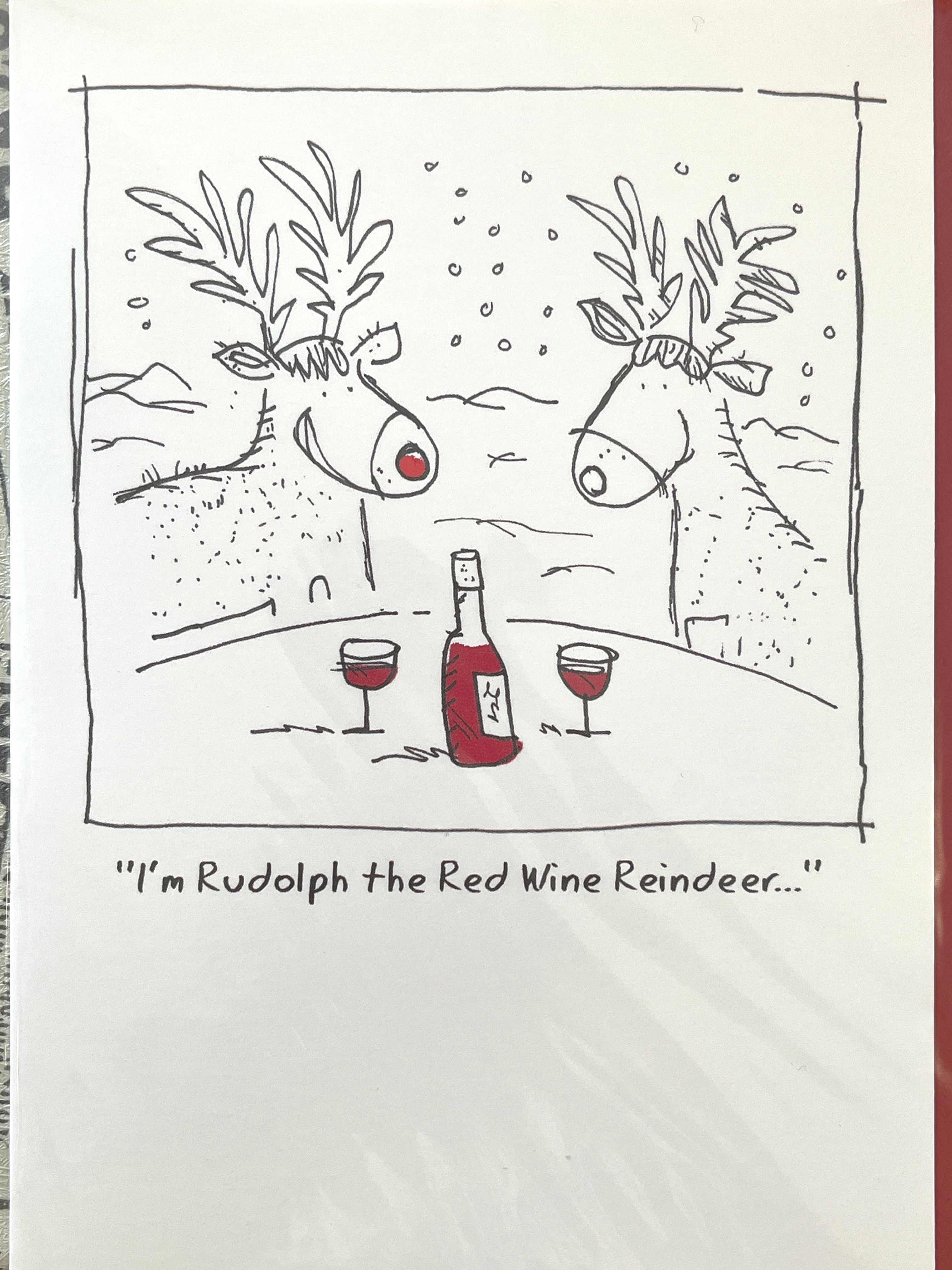 Card - Christmas Rudolph The Red Wine Reindeer