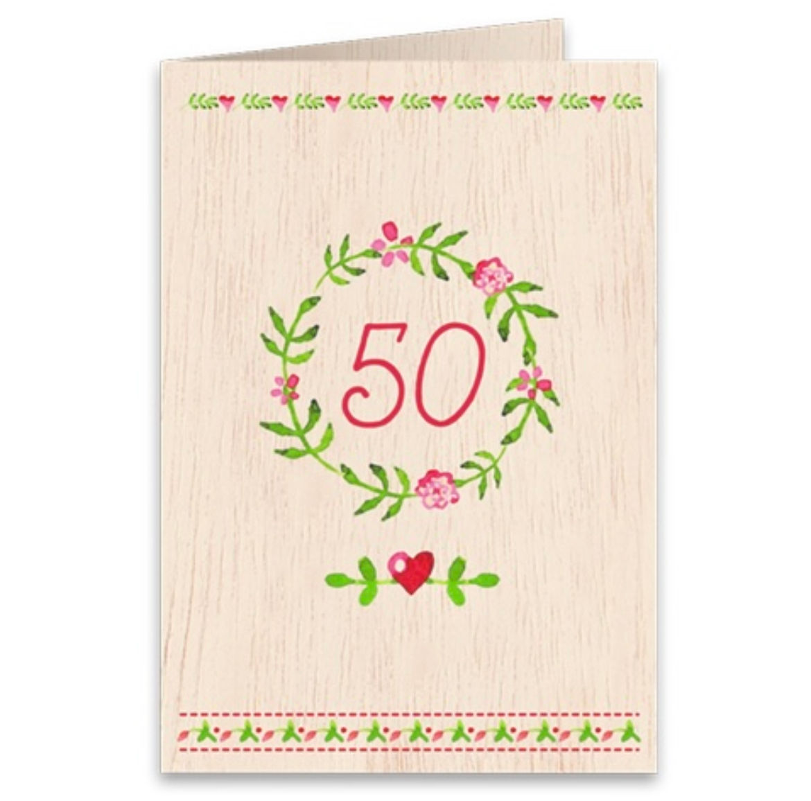Card - ‘50’ wooden