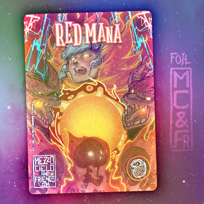 Red Mana Counter mtg deluxe foil token by Mezzocielo&Friends