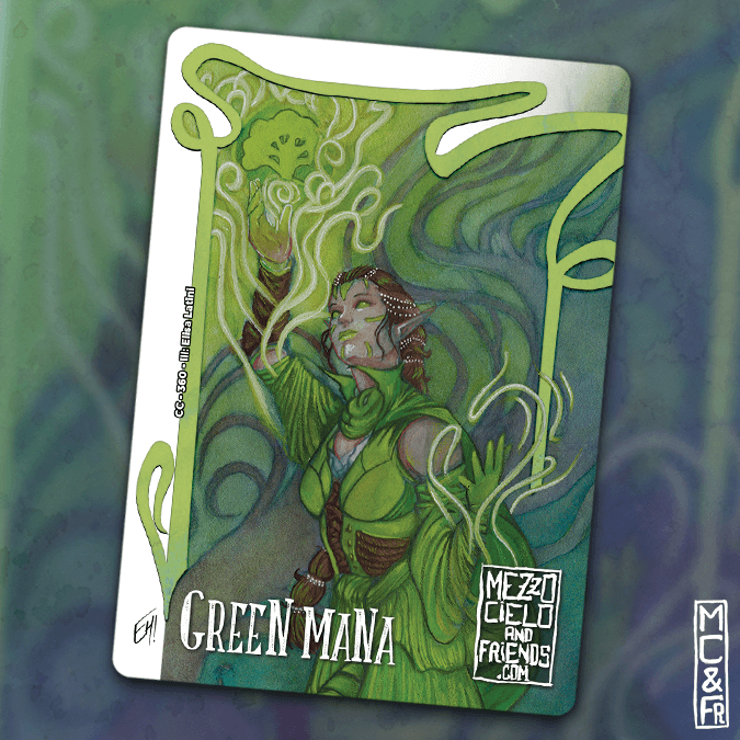 Green Mana Counter MTG deluxe token by Mezzocielo&Friends
