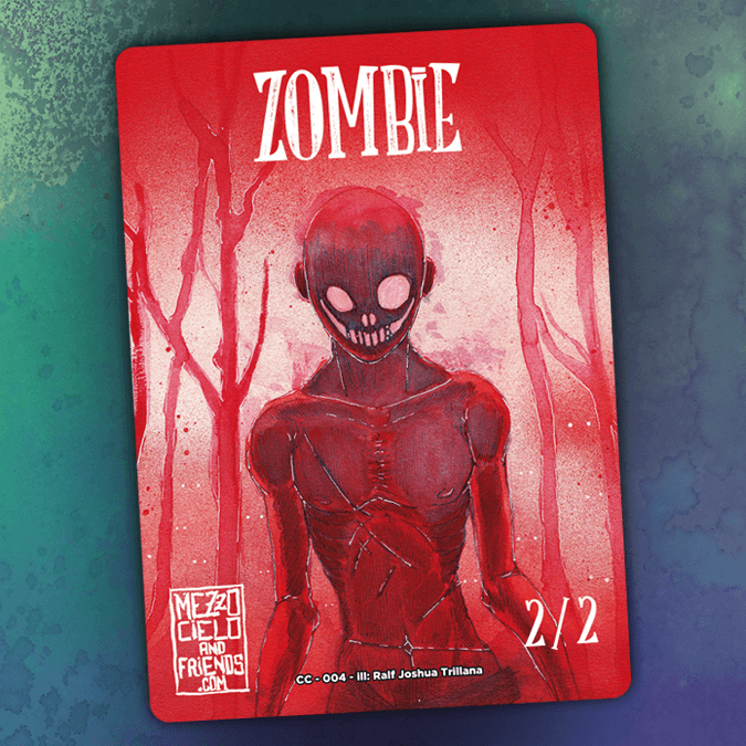Zombie 2/2 Black MTG deluxe token by Mezzocielo&Friends