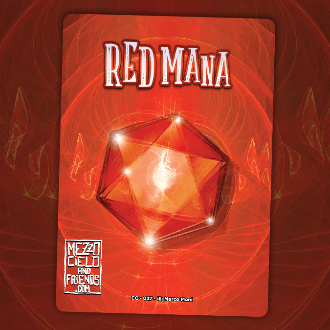 Red Mana Counter MTG deluxe token by Mezzocielo&Friends