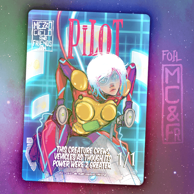 Pilot 1/1 Crew Colorless Foil Deluxe Token by Mezzocielo&Friends