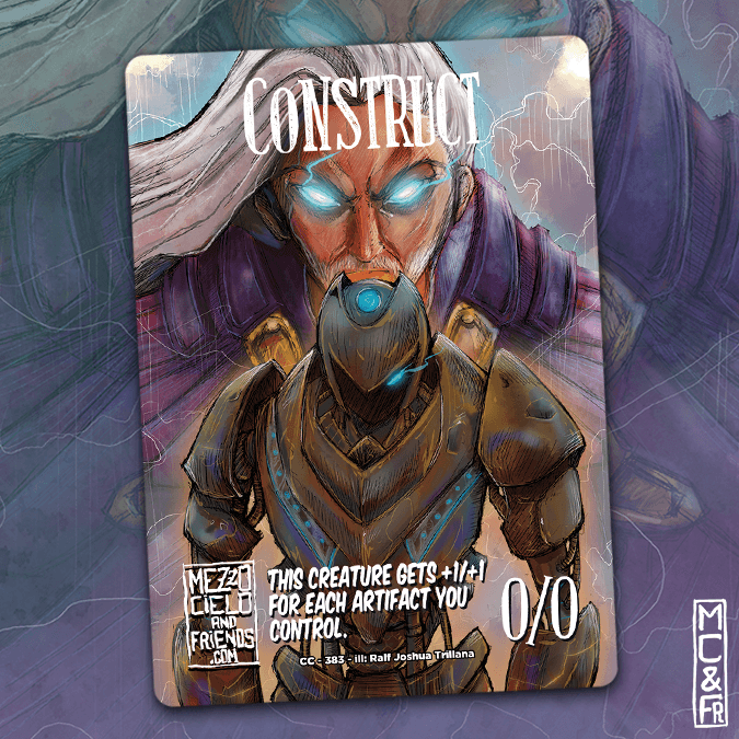 Construct 0/0 Colorless MTG deluxe token by Mezzocielo&Friends