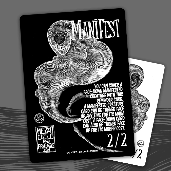 Manifest deluxe mtg token by mezzocielo&friends for magic: the gathering