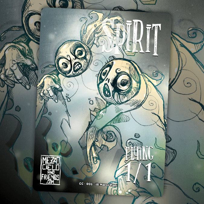 Spirit 1/1 White Flying MTG deluxe token by Mezzocielo&Friends