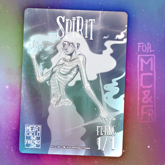 Thumbnail: Spirit 1/1 White Foil Deluxe MTG Token by Mezzocielo&Friends