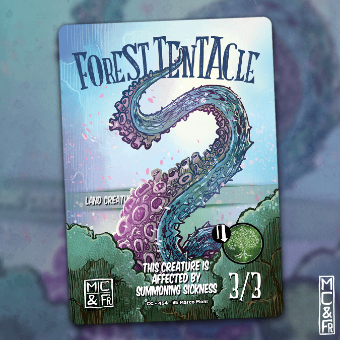 Forest Tentacle 3/3 Green Land Creature MTG deluxe token by Mezzocielo&Friends