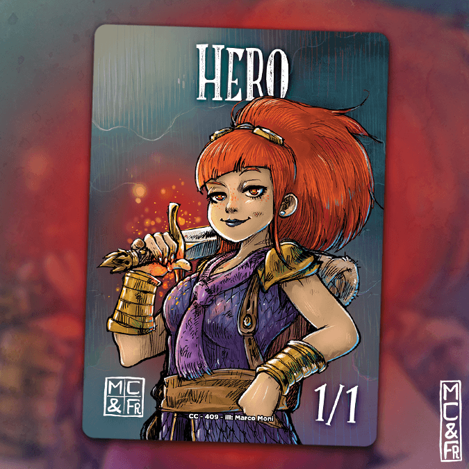 Hero 1/1 Colorless MTG deluxe token by Mezzocielo&Friends