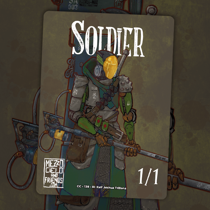 Soldier 1/1 Colorless Artifact MTG deluxe token by Mezzocielo&Friends