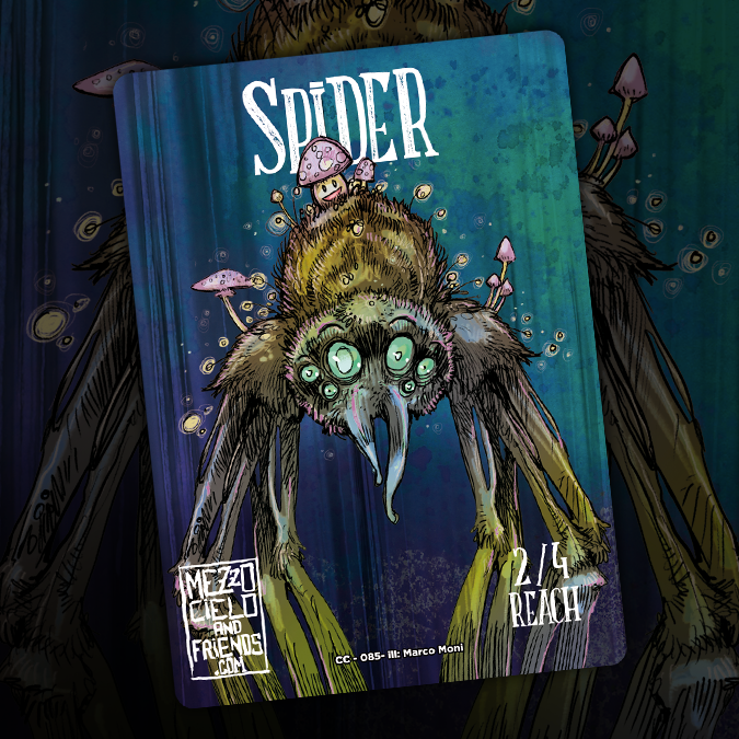 Penumbra Spider 2/4 reach black mtg deluxe token by mezzocielo&friends