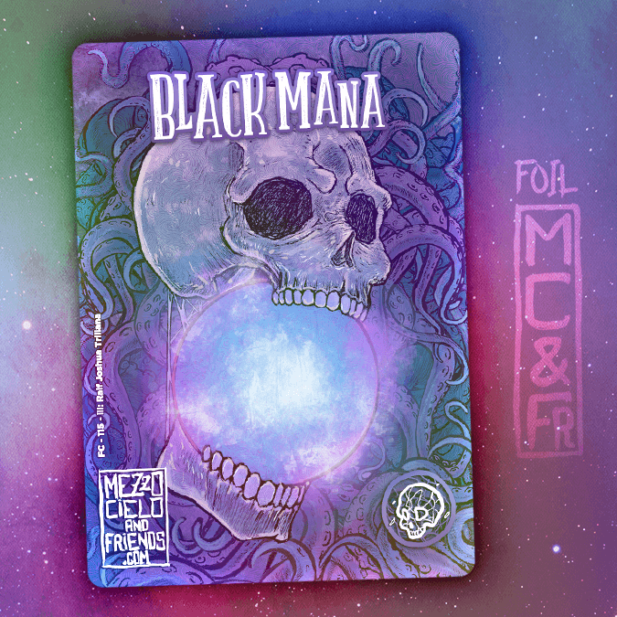 Black Mana Counter mtg deluxe foil token by Mezzocielo&Friends