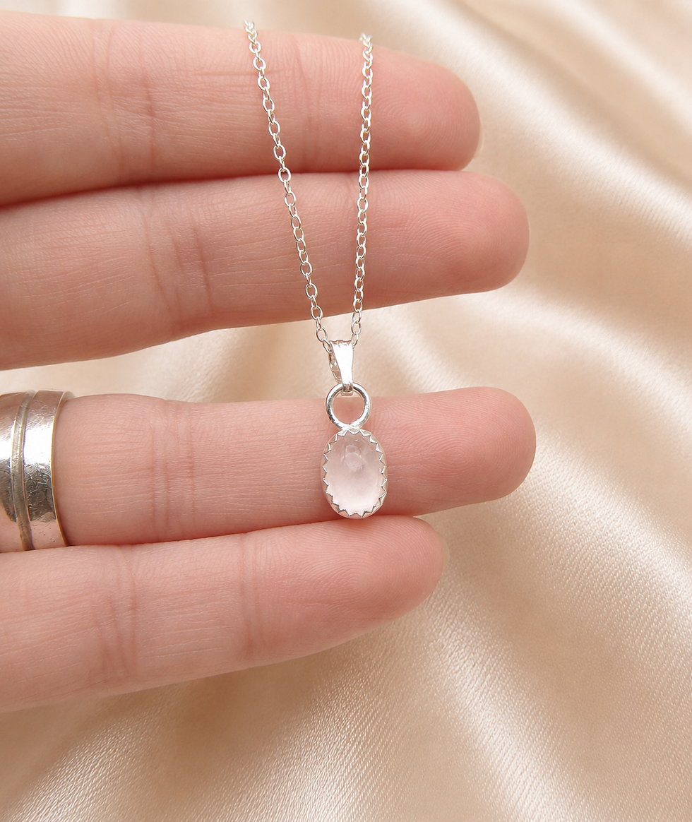 Thumbnail: Blush Serenity – Rose Quartz Pendant