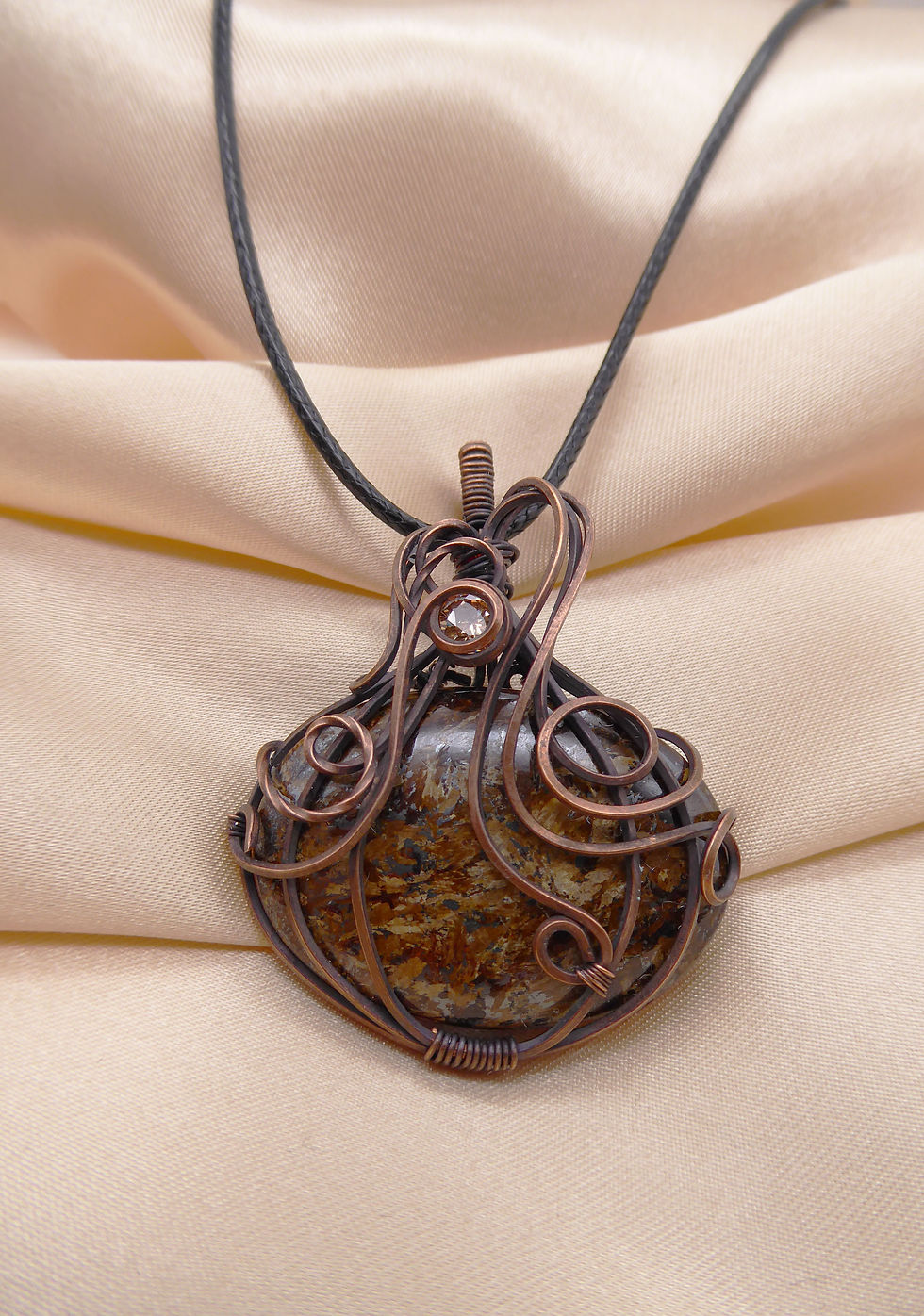 Thumbnail: Copper Pumpkin with Bronzite and CZ