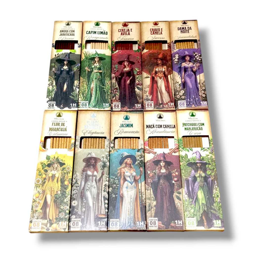 Incenso sem Carvão Vila Zen Linha Mística das Bruxas 100% Natural