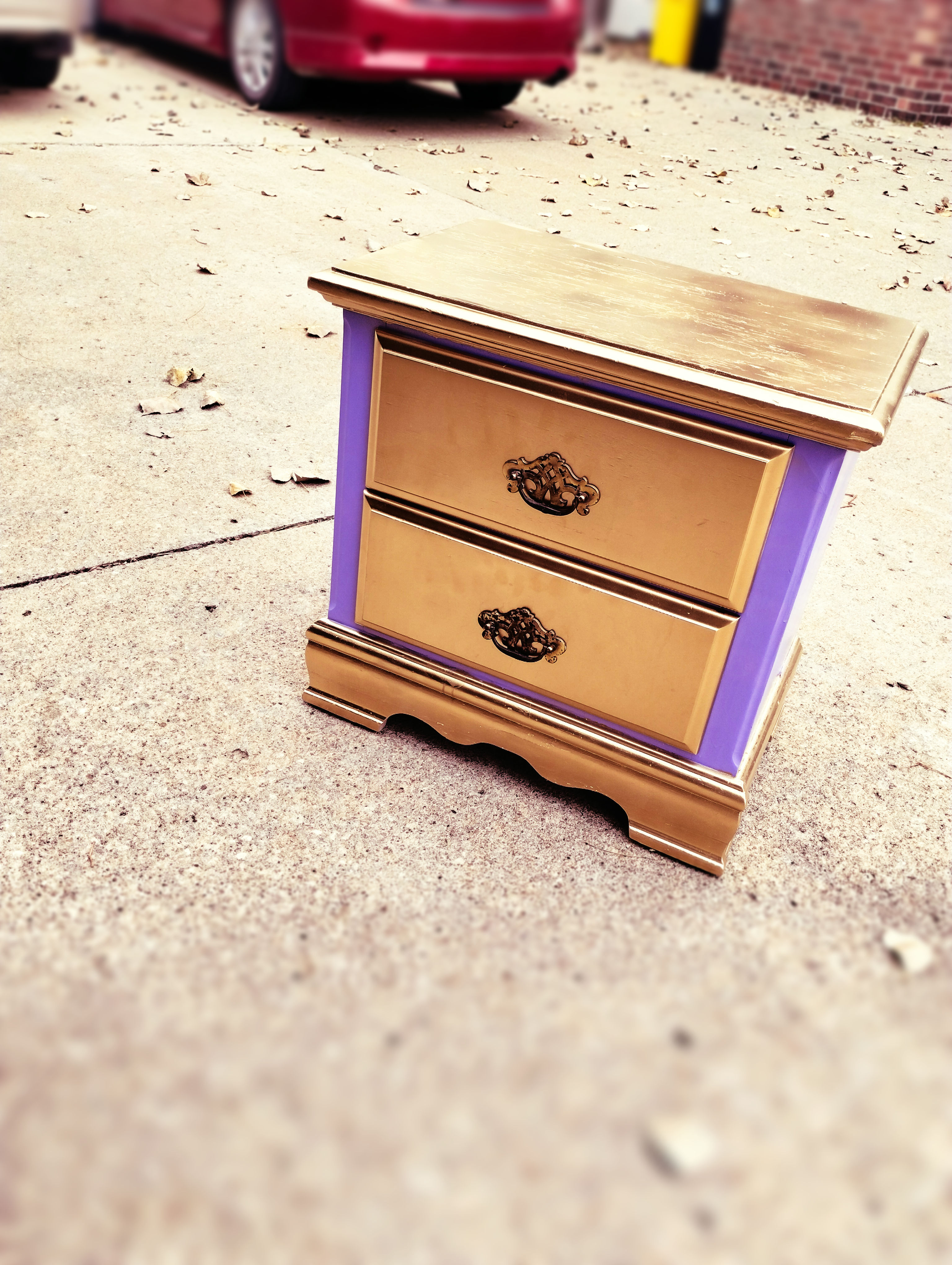 Re-painted bedside dresser