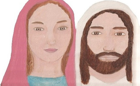 Dessin d'une vision de Jésus et Marie qu'a eue une ex-musulmane racontant sa conversion au christianisme