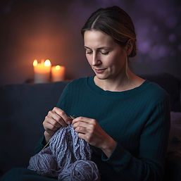 A realistic atmospheric photograph of a European woman (about 35), light skin, soft natura