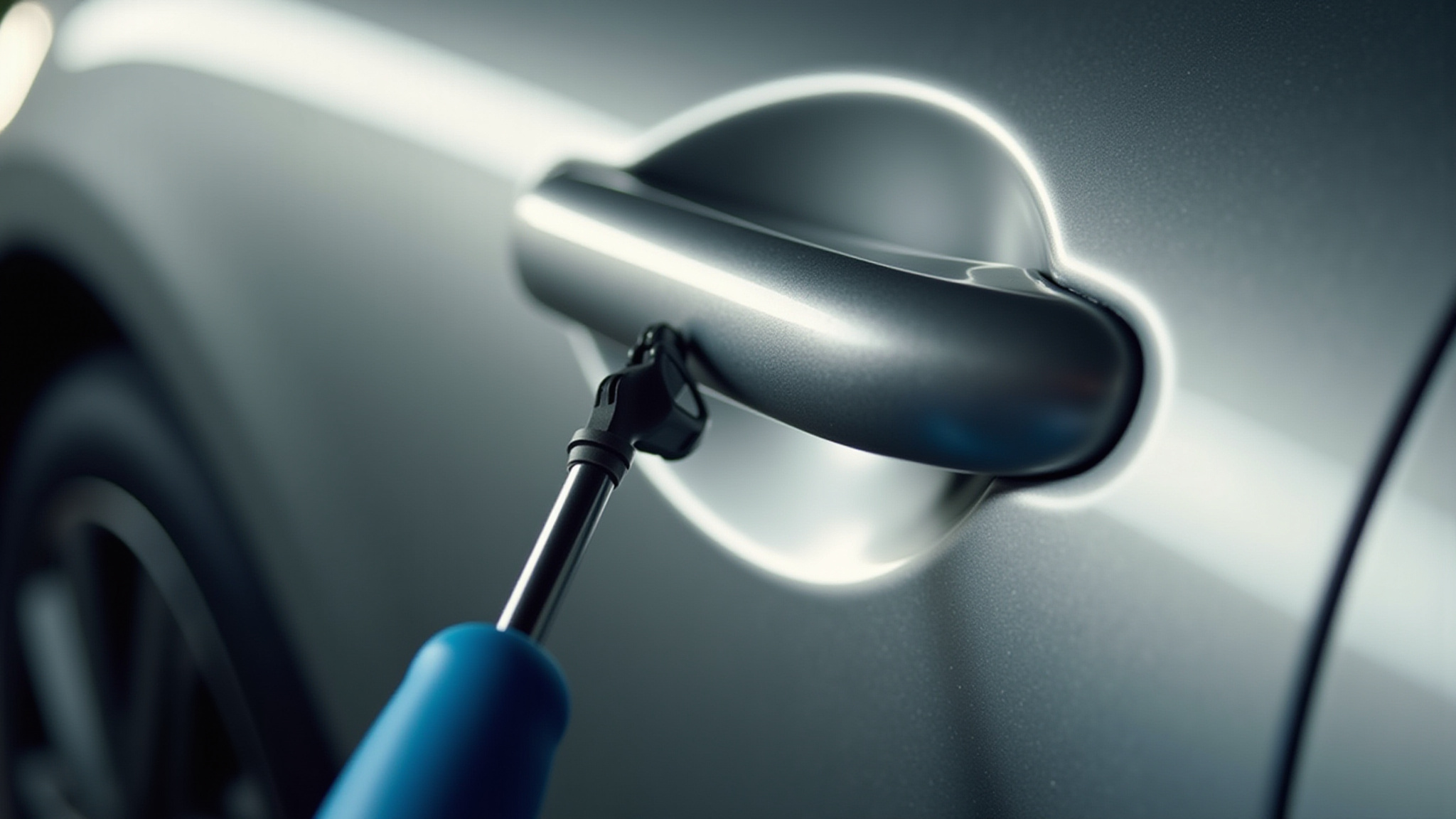 Car being picked background image