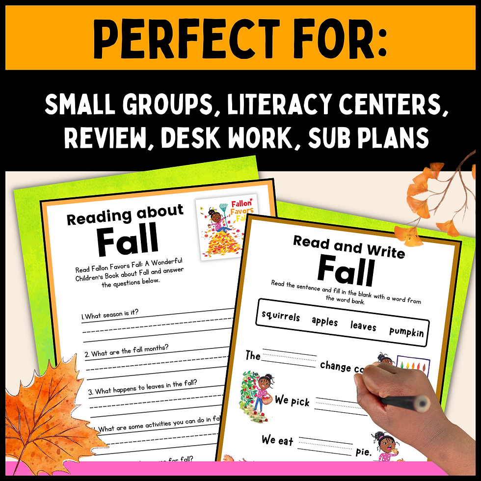 Thumbnail: Fallon Favors Fall Literacy and Math Book Companion Activity Kit