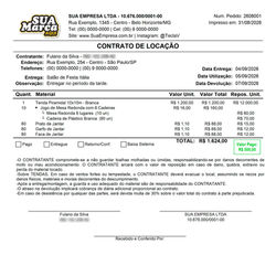 Pedido em PDF
