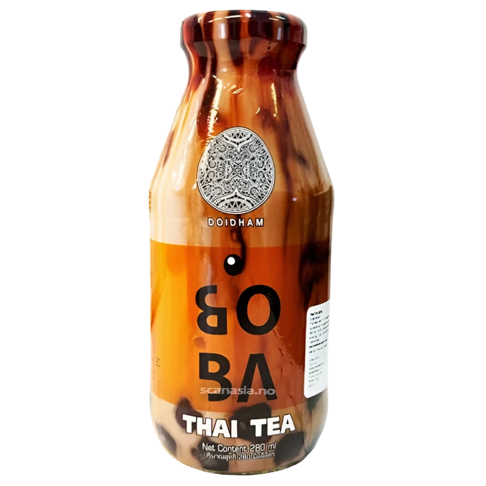 Thai tea with boba 