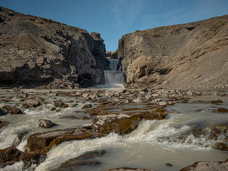 The waterfall Nýifoss or Leynifoss close to Kjalvegur road