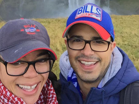 Cory Padin and Britaney Acome-Campbell enjoying a stopover in Reykjavík