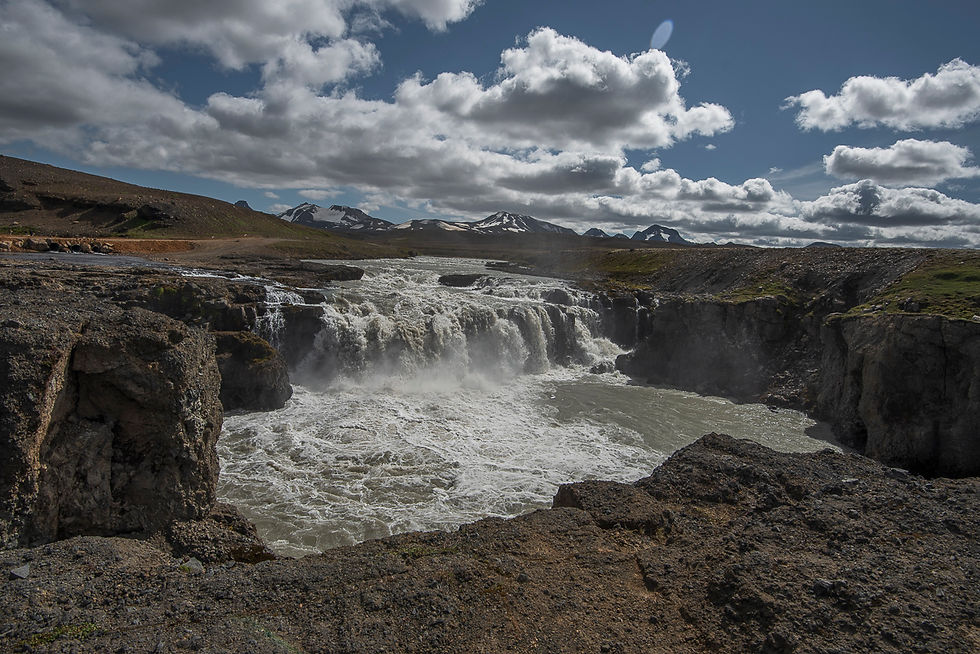 Gígjarfoss waterfall in the Highland in Iceland