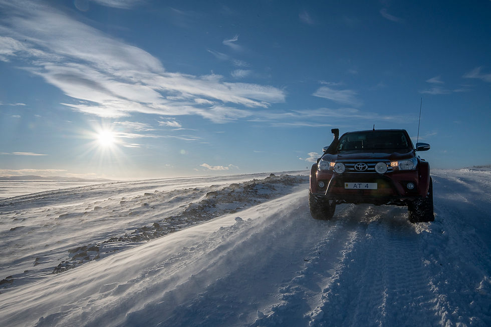 Driving Kjölur or Kjalvegur in winter is only for specially modified jeeps and vehicles