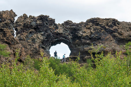 Dimmuborgir extraordinary lava field by lake Mývatn