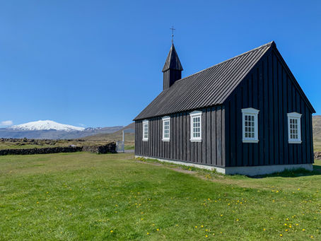 Búðir and the black church at Snæfellsnes Peninsula