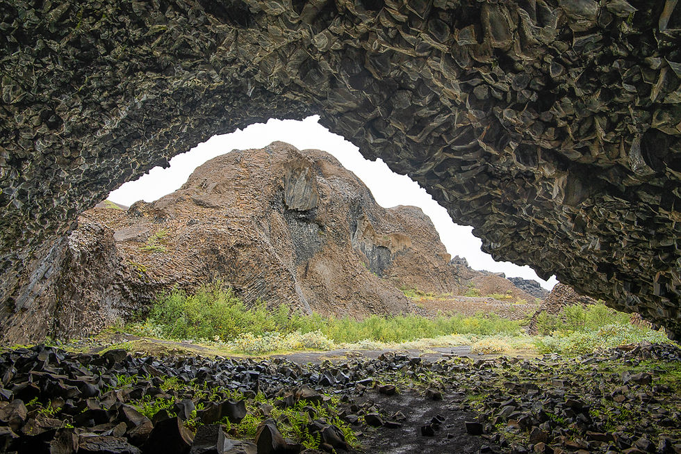 The church at Hljóðaklettar rocks
