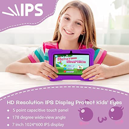 Thumbnail: Kids Tablet, Veidoo 7 inch Android Tablet PC, 1GB RAM 16GB ROM,