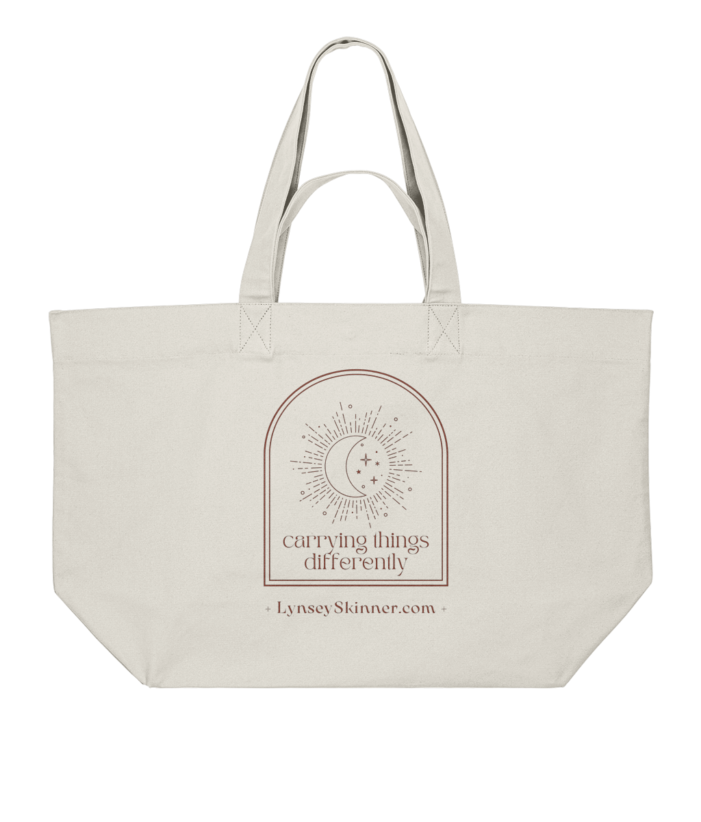 Carrying Things Differently - Brown Ink Print - Recycled Cotton Tote Bag