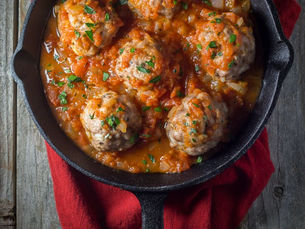Oven Baked Italian Meatballs with Marinara Sauce