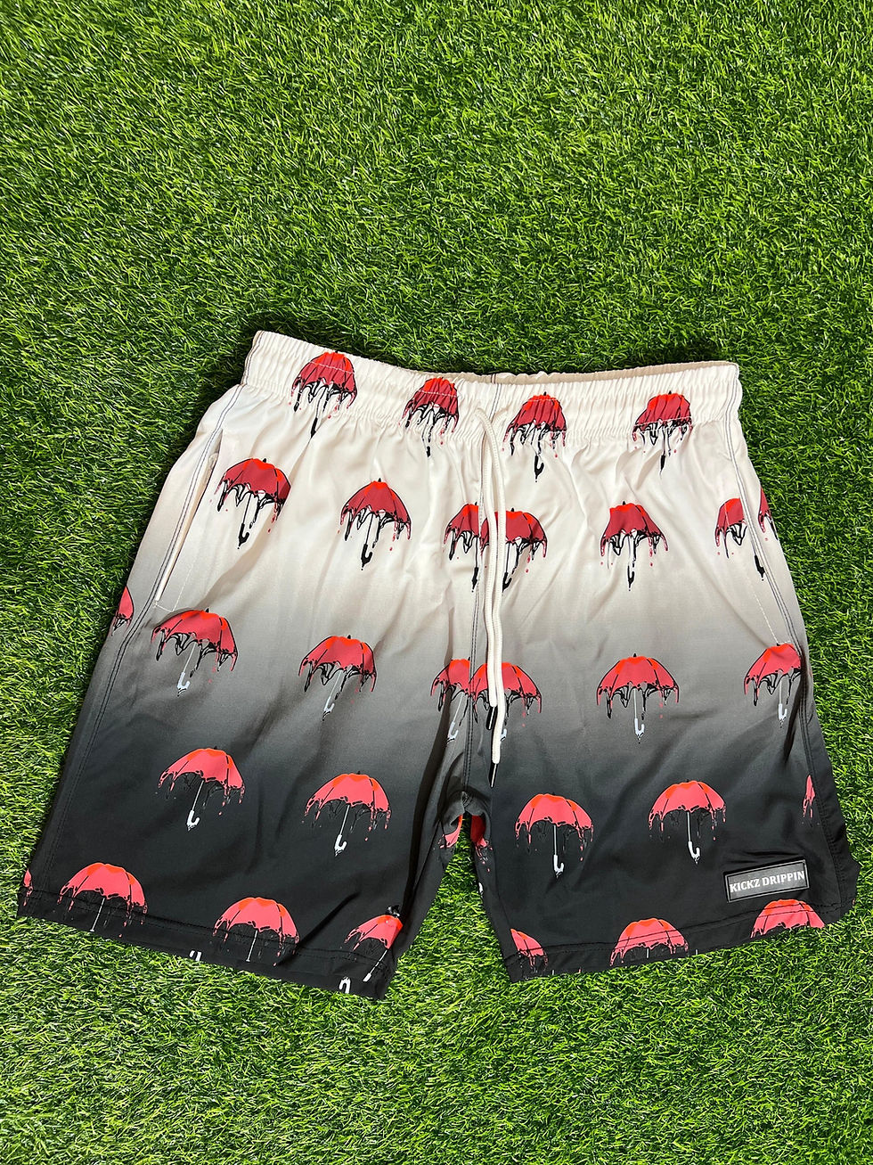 Black drippin umbrella shorts