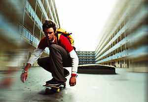 Teen Skateboarding