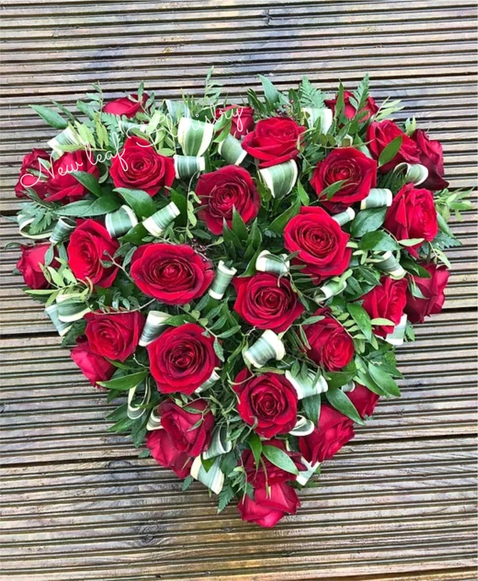 Rose funeral heart