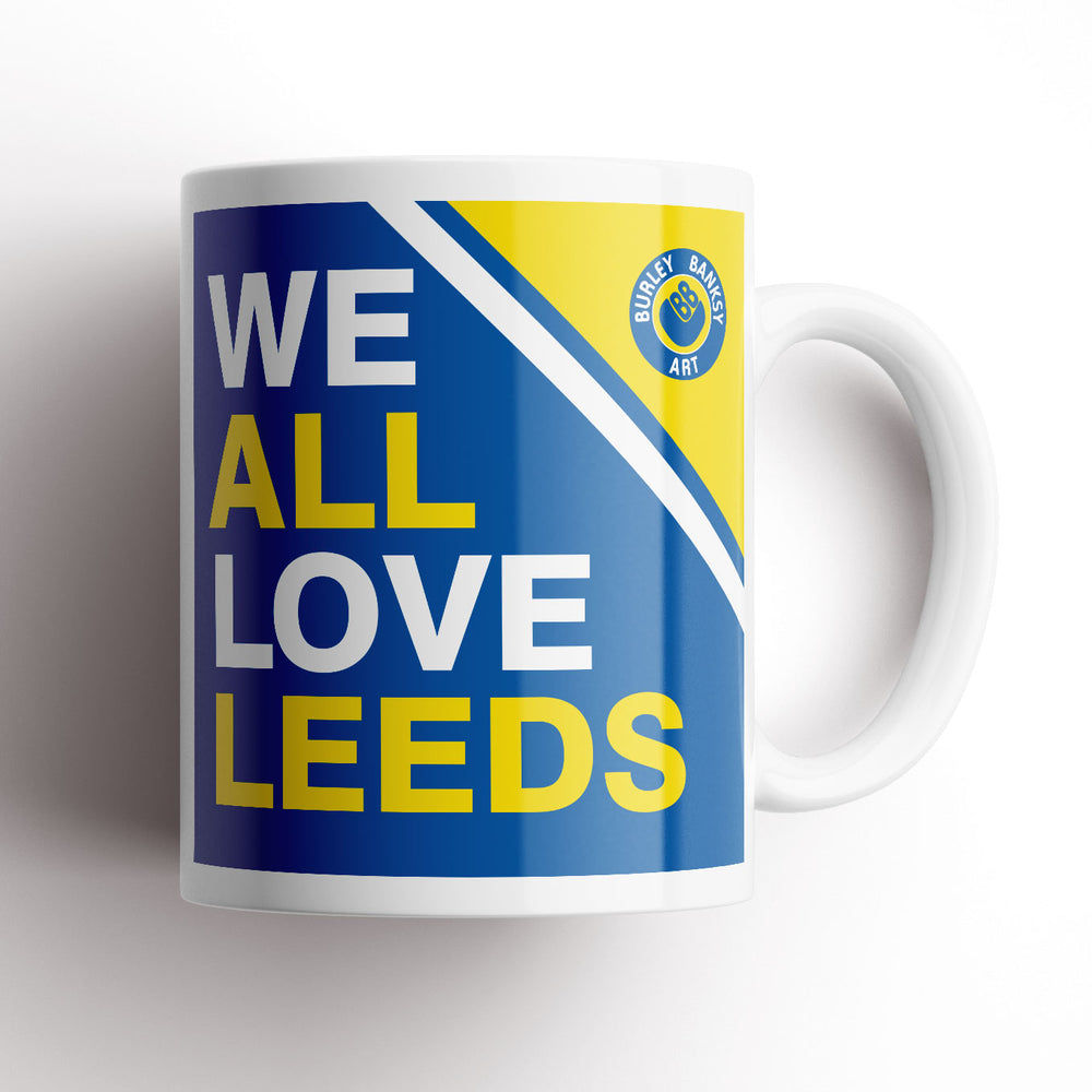 WE ALL LOVE LEEDS blue mug