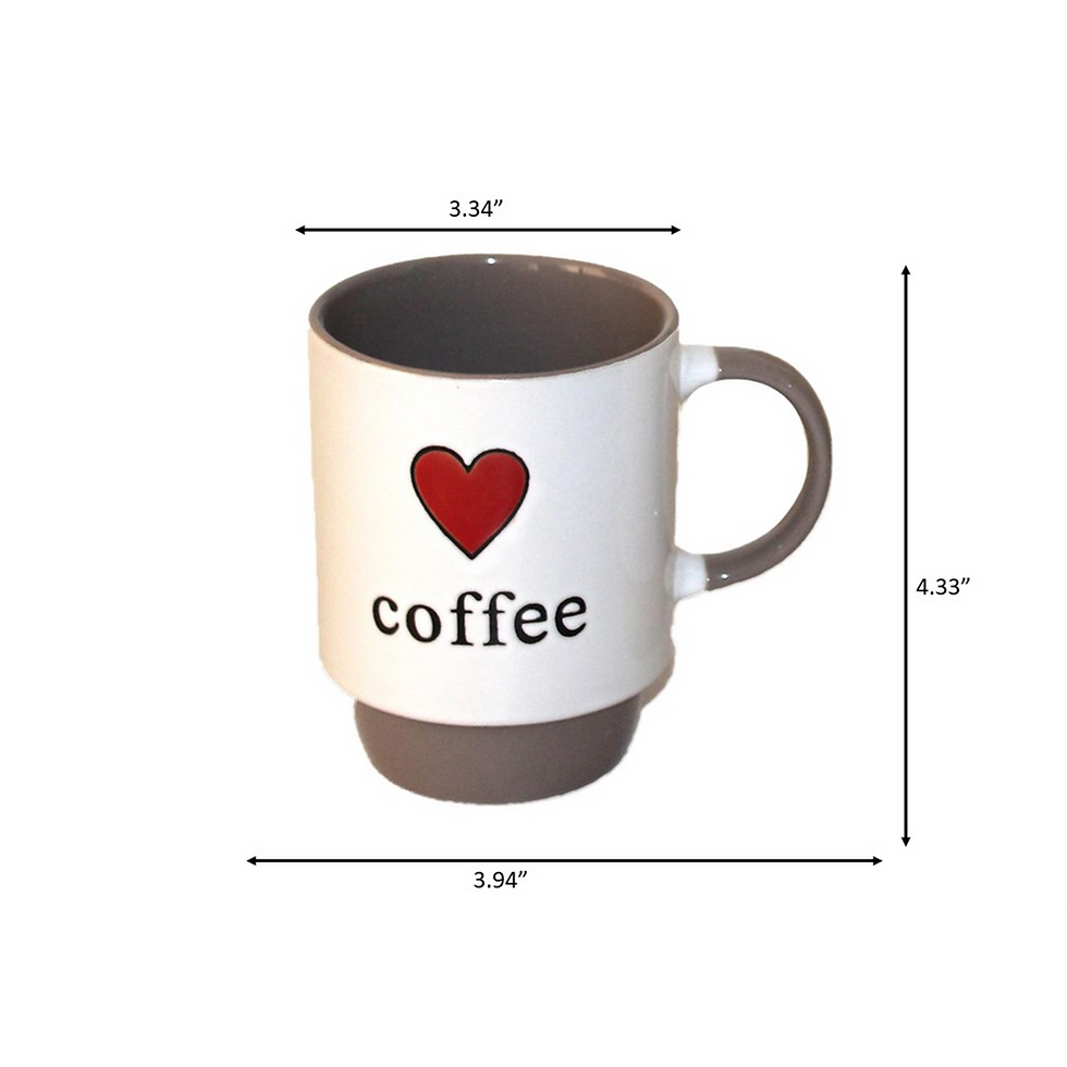 Thumbnail: Marcelle, 4 Pc Stackable 13oz Multi-Color Ceramic Coffee Mug Set