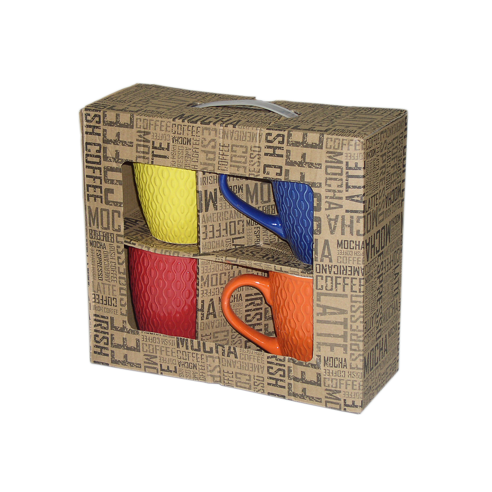 Thumbnail: Marcelle 4pc 15oz Multi-color Ceramic Coffee Mug Set