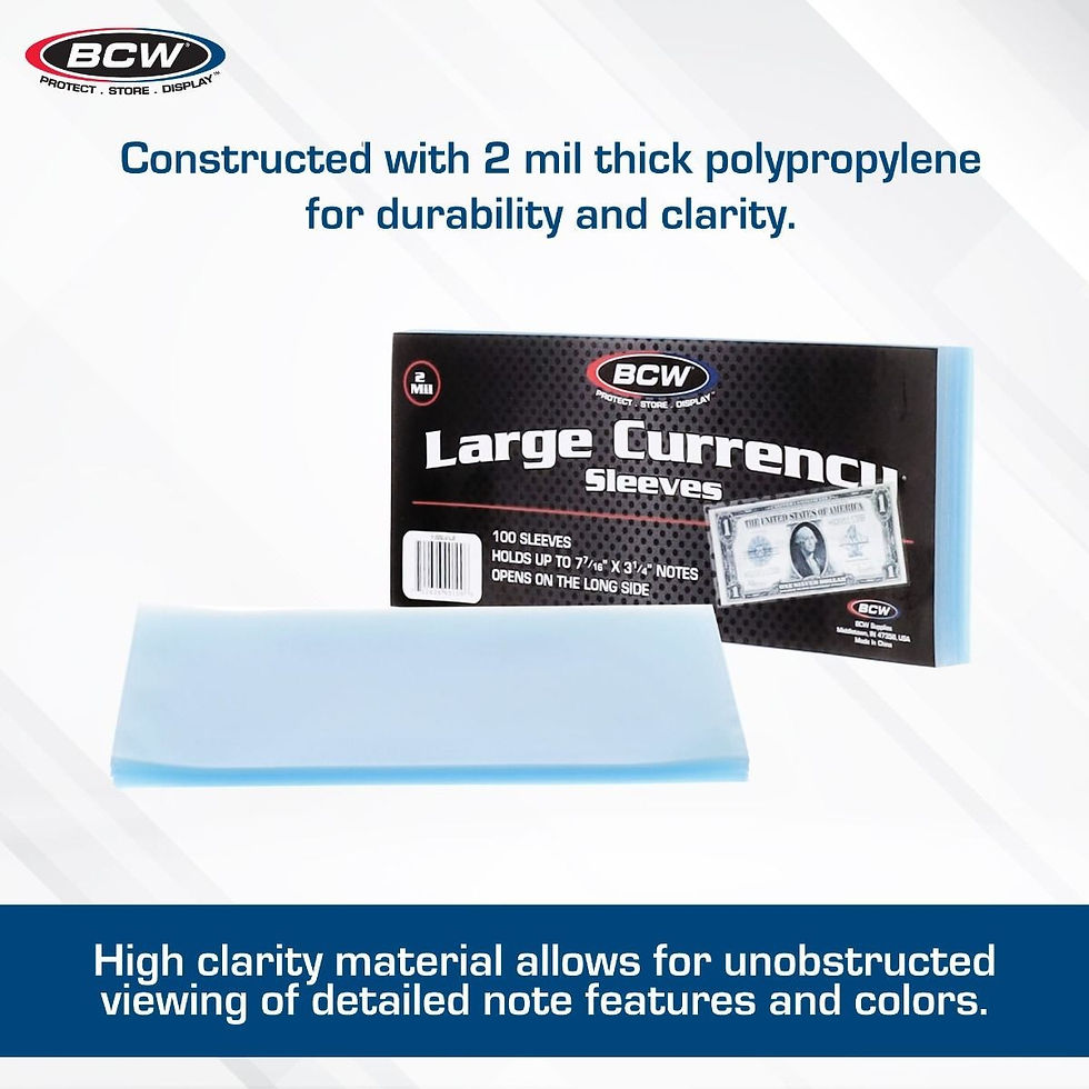 Thumbnail: Combo Pack Currency Sleeve & Toploader- Large Bill- 25 pk