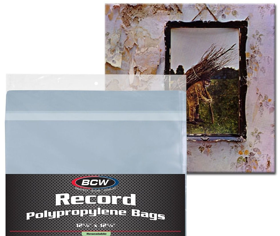 Resealable 33rpm 12-Inch Record Bags - Snug-25 Pack